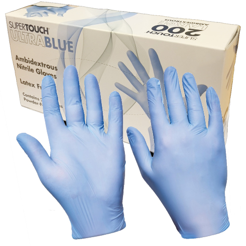 Jednorázové Nitrilové rukavice Super Touch Ultra Blue, 200ks, velkost XL