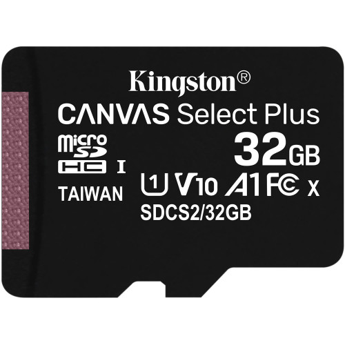Kingston Canvas Select Plus microSDHC UHS-I Class 10 card 32GB + SD adaptér (EU Blister)