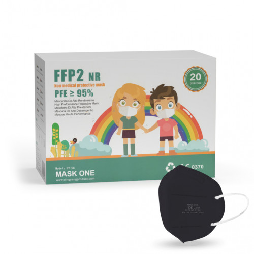 Mask One DY-06 dětský respirátor FFP2 NR černý 20ks/bal