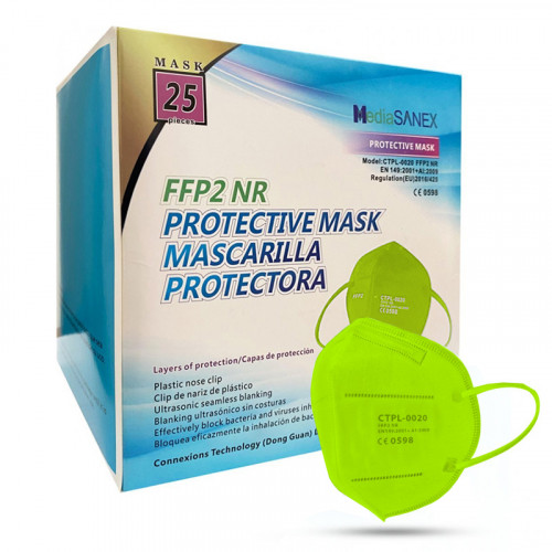Media Sanex CTPL-0020 Respirátor FFP2 NR zelená 25ks/bal Media Sanex CTPL-0020 Respirátor FFP2 NR zelená 25ks/bal