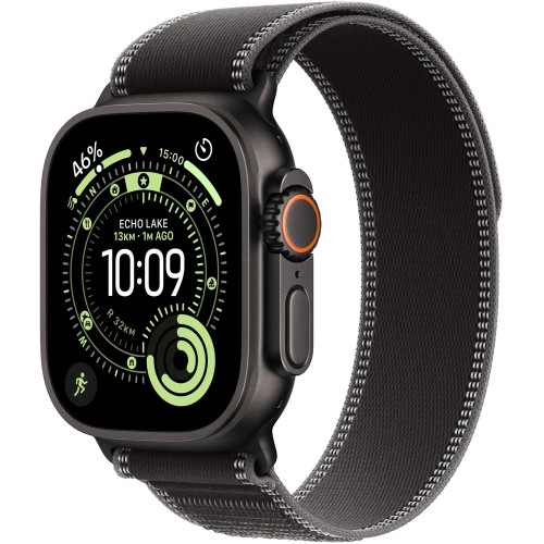 Apple Watch Ultra 3 (2025) 49mm Černý titan s černým/uhlovým trailovým tahem M/L Apple Watch Ultra 3 (2025) 49mm Černý titan s černým/uhlovým trailovým tahem M/L