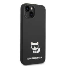 Karl Lagerfeld Liquid Silicone Choupette Zadní Kryt pro iPhone 14 Black