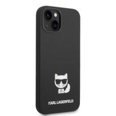 Karl Lagerfeld Liquid Silicone Choupette Zadní Kryt pro iPhone 14 Plus Black