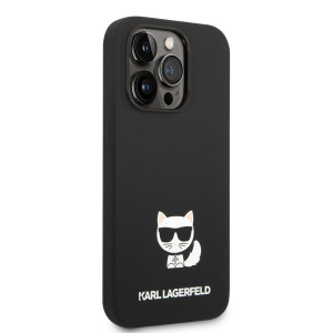 Karl Lagerfeld Liquid Silicone Choupette Zadní Kryt pro iPhone 14 Pro Black