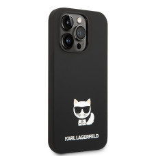 Karl Lagerfeld Liquid Silicone Choupette Zadní Kryt pro iPhone 14 Pro Max Black