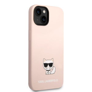Karl Lagerfeld Liquid Silicone Choupette Zadní Kryt pro iPhone 14 Plus Pink