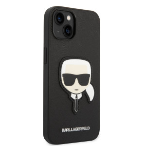Karl Lagerfeld PU Saffiano Karl Head Zadní Kryt pro iPhone 14 Black