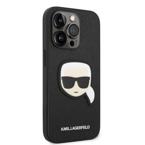 Karl Lagerfeld PU Saffiano Karl Head Zadní Kryt pro iPhone 14 Pro Max Black