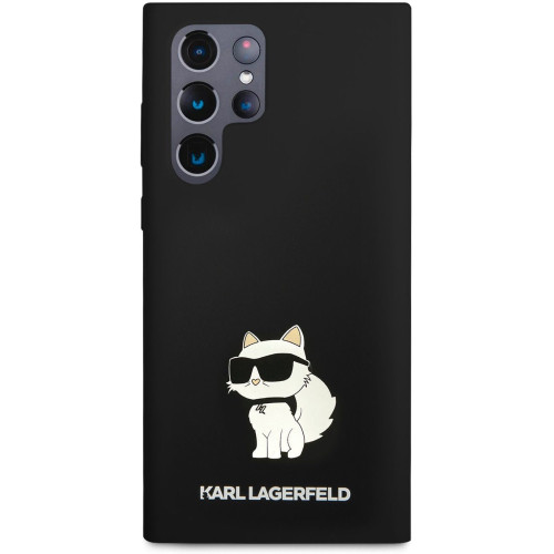 Karl Lagerfeld Liquid Silicone Choupette NFT Zadní Kryt pro Samsung Galaxy S23 Ultra Black