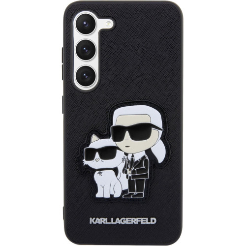 Karl Lagerfeld PU Saffiano Karl and Choupette NFT Zadní Kryt pro Samsung Galaxy S23 Black