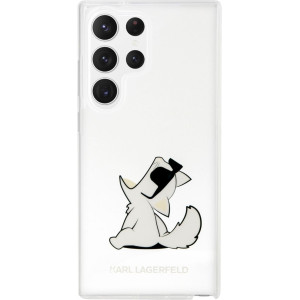 Karl Lagerfeld PC/TPU Choupette Eat Zadní Kryt pro Samsung Galaxy S23 Ultra Transparent