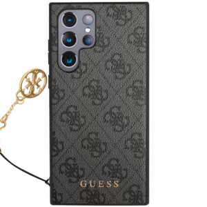 Guess 4G Charms Zadní Kryt pro Samsung Galaxy S23 Ultra Grey