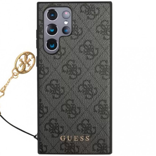 Guess 4G Charms Zadní Kryt pro Samsung Galaxy S23 Ultra Grey