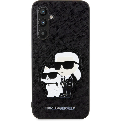 Karl Lagerfeld PU Saffiano Karl and Choupette NFT Zadní Kryt pro Samsung Galaxy A34 5G Black
