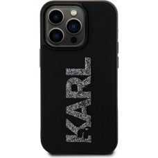 Karl Lagerfeld 3D Rubber Glitter Logo Karl Zadní Kryt pro iPhone 15 Pro Black