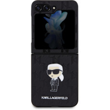 Karl Lagerfeld PU Saffiano Monogram Ikonik NFT Zadní Kryt pro Samsung Galaxy Z Flip5 Black
