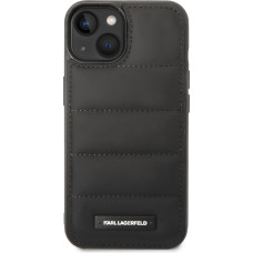 Karl Lagerfeld Quilted Puffy Metal Logo Zadní Kryt pro iPhone 15 Black