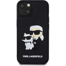 Karl Lagerfeld 3D Rubber Karl and Choupette Zadní Kryt pro iPhone 15 Black