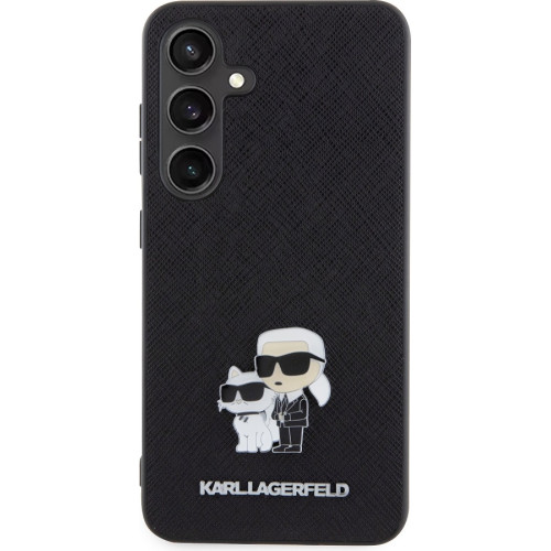 Karl Lagerfeld PU Saffiano Metal Karl and Choupette Zadní Kryt pro Samsung Galaxy S24 Black