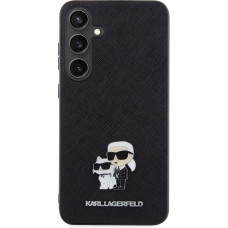 Karl Lagerfeld PU Saffiano Metal Karl and Choupette Zadní Kryt pro Samsung Galaxy S24+ Black