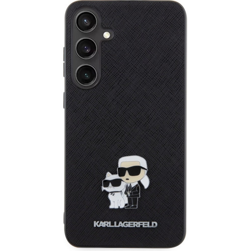Karl Lagerfeld PU Saffiano Metal Karl and Choupette Zadní Kryt pro Samsung Galaxy S24+ Black