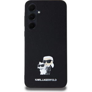 Karl Lagerfeld PU Saffiano Metal Karl and Choupette Zadní Kryt pro Samsung Galaxy A35 5G Black