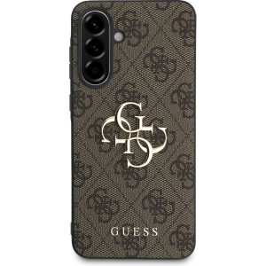 Guess PU 4G Metal Logo Zadní Kryt pro Samsung Galaxy A56 5G Brown
