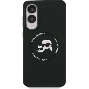 Karl Lagerfeld Liquid Silicone Double Heads MagSafe Zadní Kryt pro Samsung Galaxy S25 Edge Black