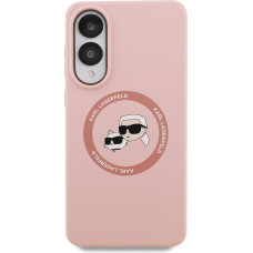 Karl Lagerfeld Liquid Silicone Double Heads MagSafe Zadní Kryt pro Samsung Galaxy S25 Edge Pink