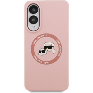 Karl Lagerfeld Liquid Silicone Double Heads MagSafe Zadní Kryt pro Samsung Galaxy S25 Edge Pink