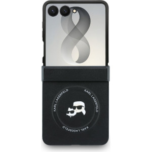Karl Lagerfeld PU Karl and Choupette Heads Magnetic Zadní Kryt pro Samsung Galaxy Z Flip8 Black