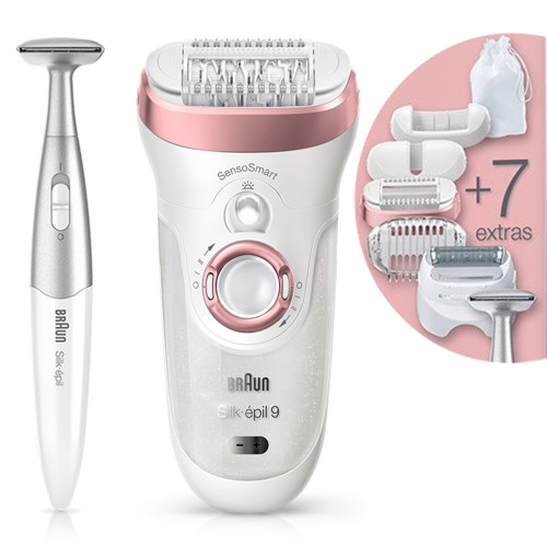 Braun Silk-épil 9 SkinSpa SensoSmart 9-890 Wet&Dry epilátor se 7 doplňky