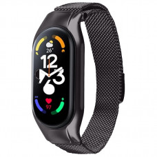 Tactical 828 Loop Magnetický Kovový Řemínek pro Xiaomi Mi Band 7 Black