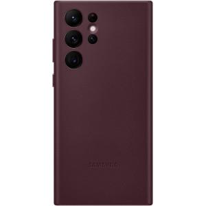 Samsung Kožený Kryt pro Galaxy S22 Ultra Burgundy