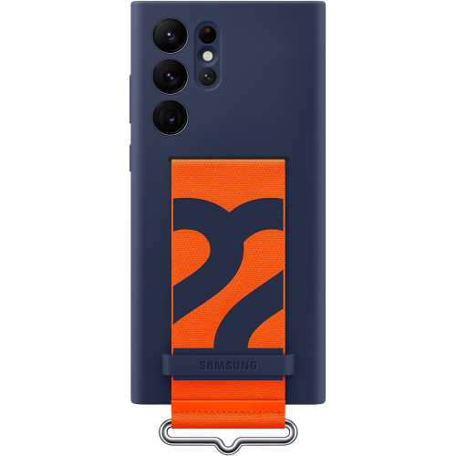 Samsung Silikonový Kryt s Poutkem pro Galaxy S22 Ultra Navy