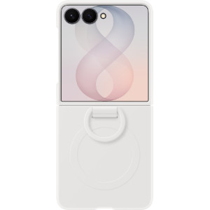 Samsung Silikonový Magnetický Kryt s Kroužkem pro Galaxy Z Flip8 Cream