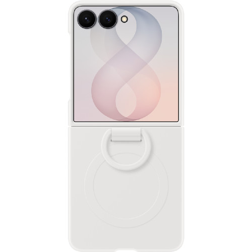 Samsung Silikonový Magnetický Kryt s Kroužkem pro Galaxy Z Flip8 Cream